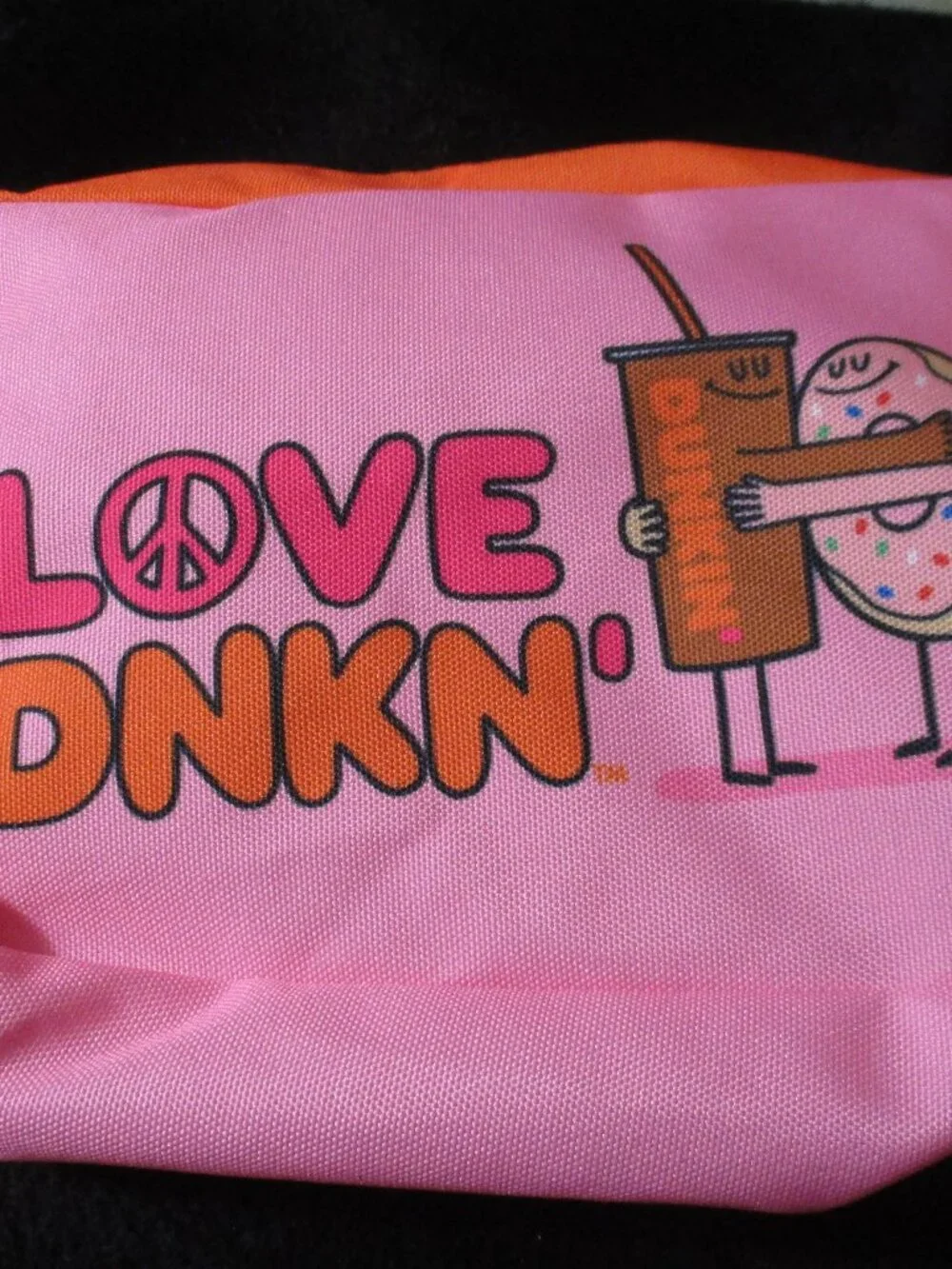 Vintage Official Love Dunkin Microfiber Cosmetic Bag
